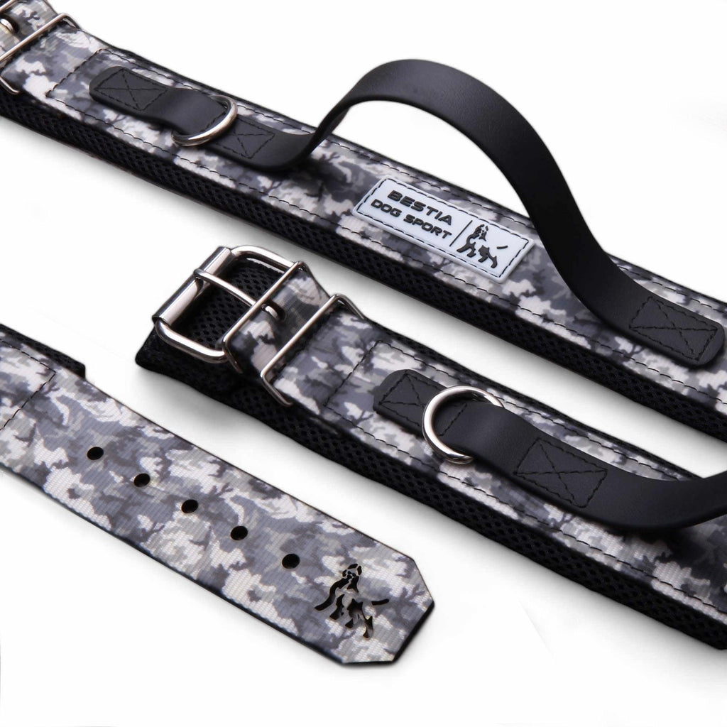 BESTIA DOG SPORT, Handle Collar Grey Camo